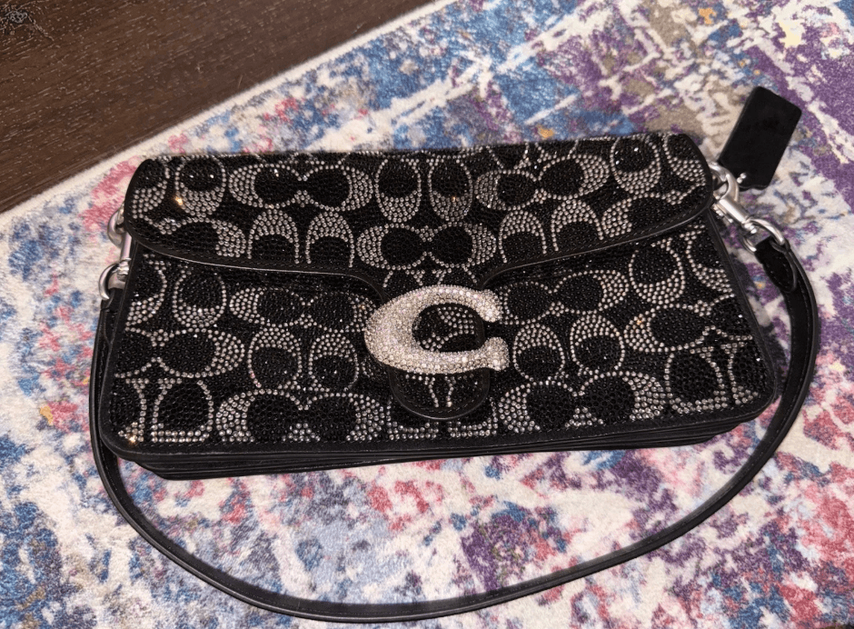 Coach Tabby 26 Beaded Crystal Signature Canvas Handbag - Image 1