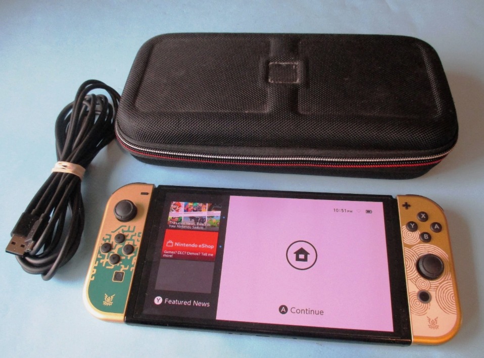 Nintendo Switch OLED System Legend of Zelda Tears of the Kingdom Edition w/Case - Image 1
