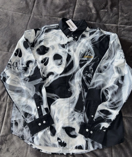 Palace Oxford Shirt Smoked Black Size Large Ss26 - Image 1