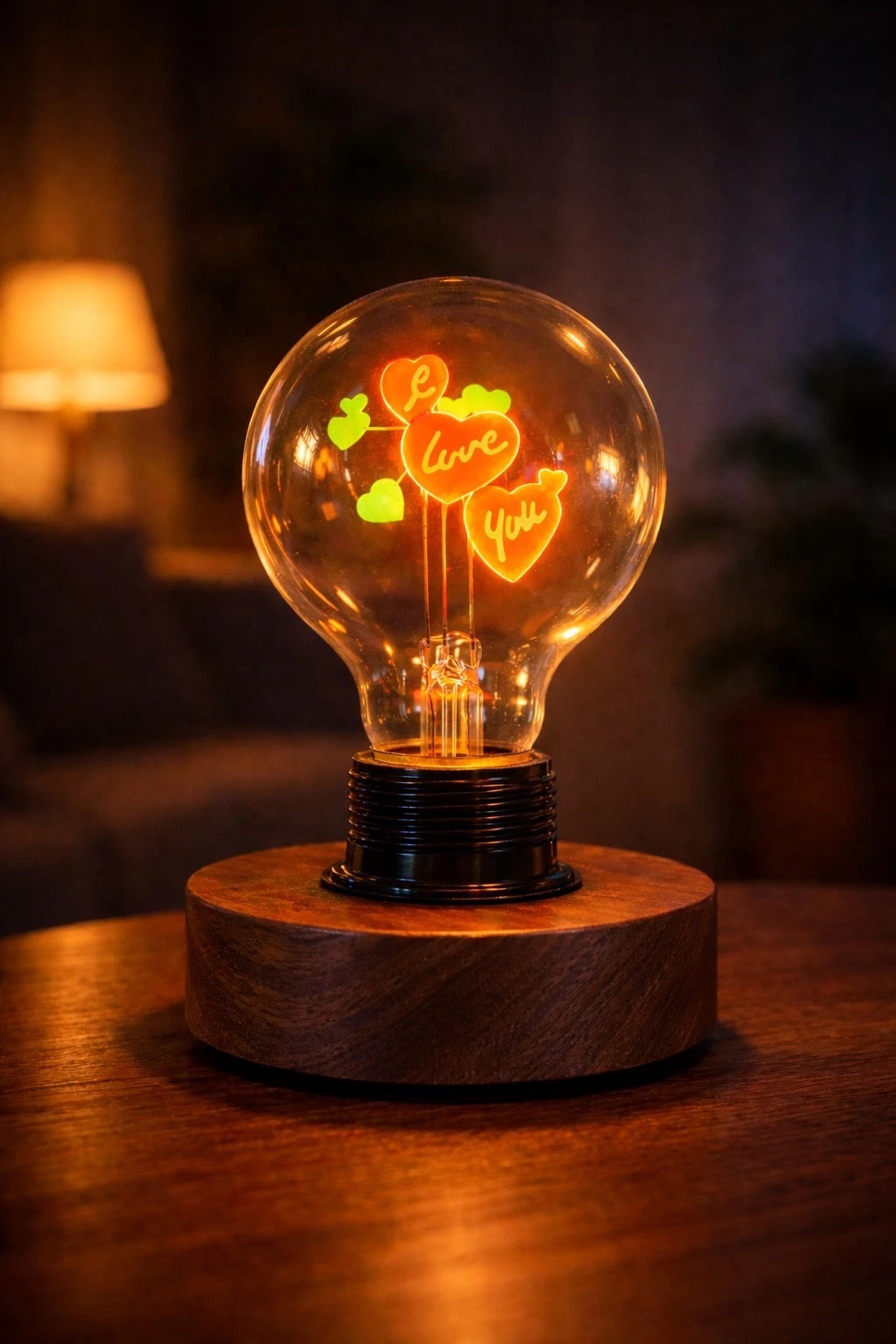 Valentine's I Love You Heart Light Bulb Vntg Aerolux - Image 1
