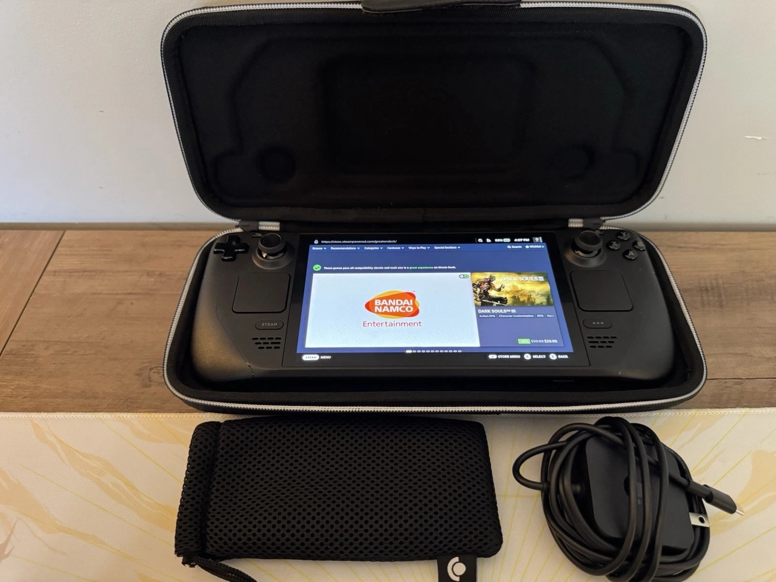 Valve Steam Deck OLED 1TB Handheld Gaming Console Black w/ Charger & Case – WiFi 6E, HDR Display - Image 1